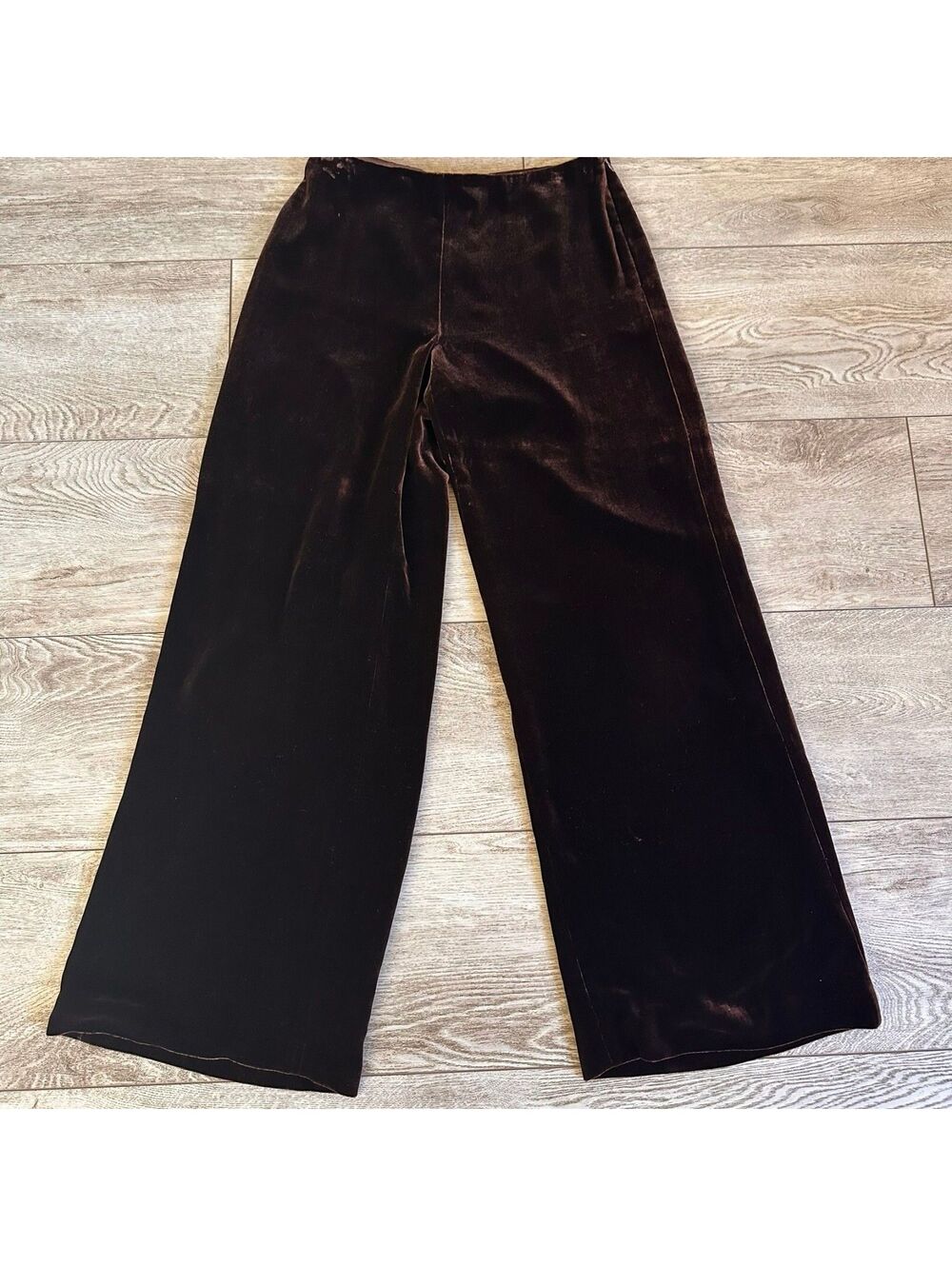 Ann Taylor Brown Velvet Dress Pants Trousers Rayon Silk Blend Women's Size 6